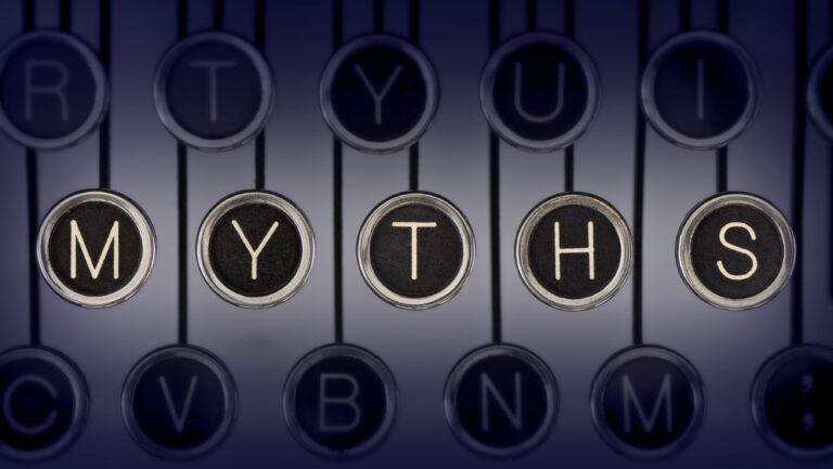 myths on typewriter